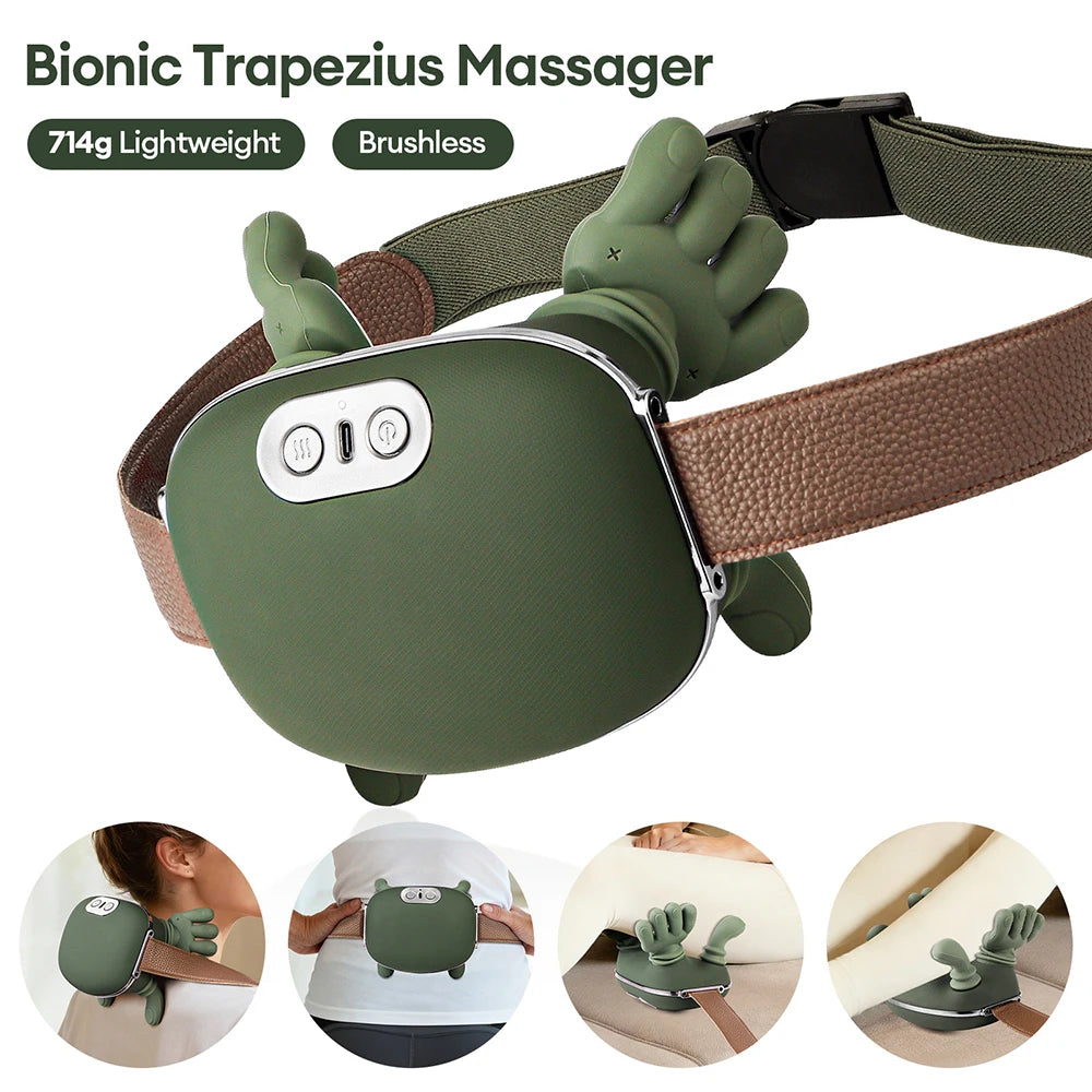 4D Bionic Finger Neck Shoulder Massager Wireless Neck Cervical Trapezius Kneading Massage Shawl Brushless Motor Neck masajeador