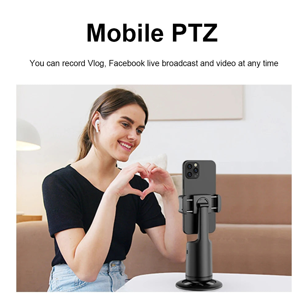 Auto Face Tracking Gimbal 360 Rotation Desktop Tracking Gimbal Selfie Stick Tripod for Smartphone Video Vlog Auto Phone Holder
