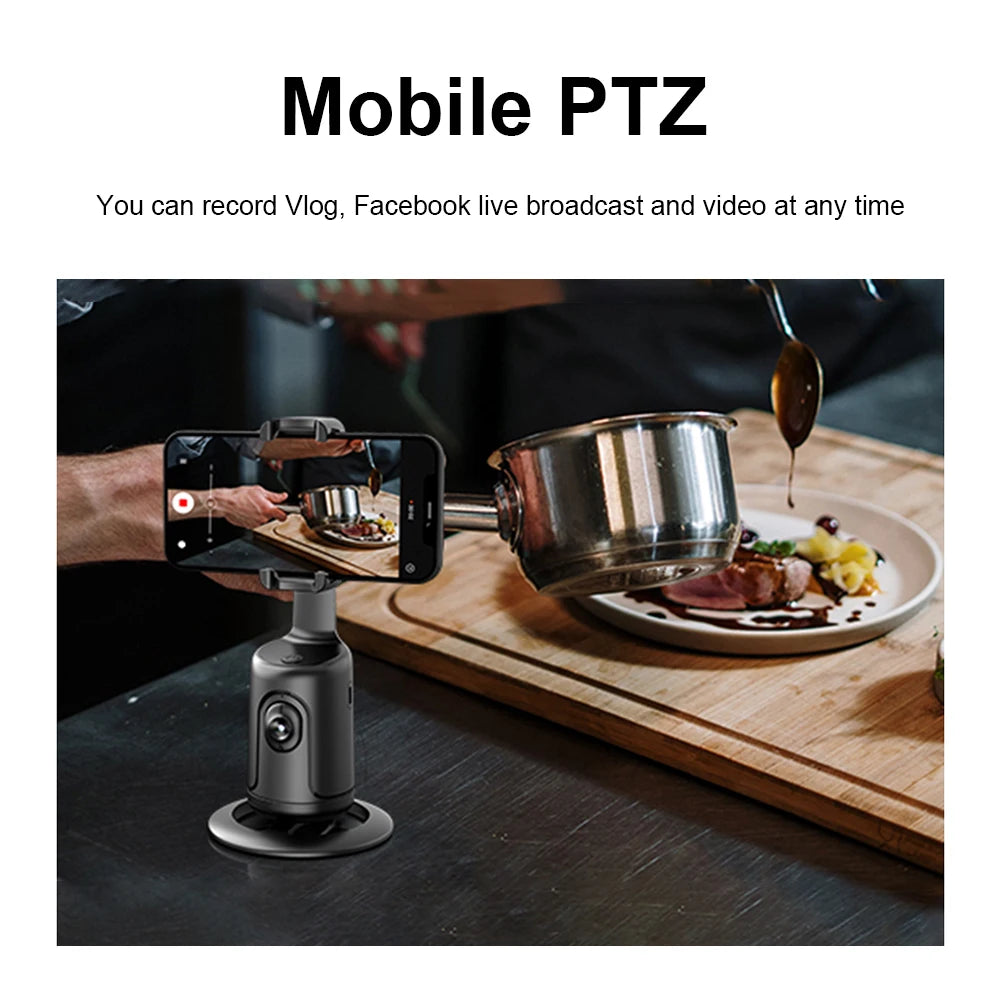 Auto Face Tracking Gimbal 360 Rotation Desktop Tracking Gimbal Selfie Stick Tripod for Smartphone Video Vlog Auto Phone Holder