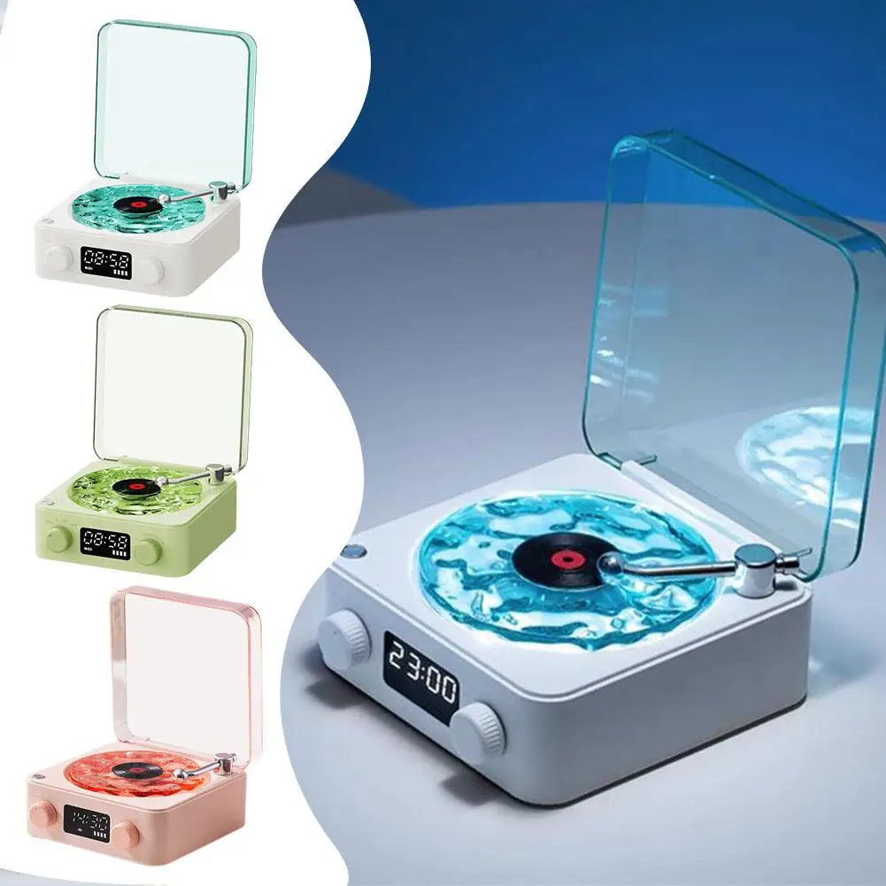 Vinyl Player Bluetooth Speaker with White Noise Retro Turntable Speaker Sleep Aid Vitrola Shaped Speaker with RGB Light