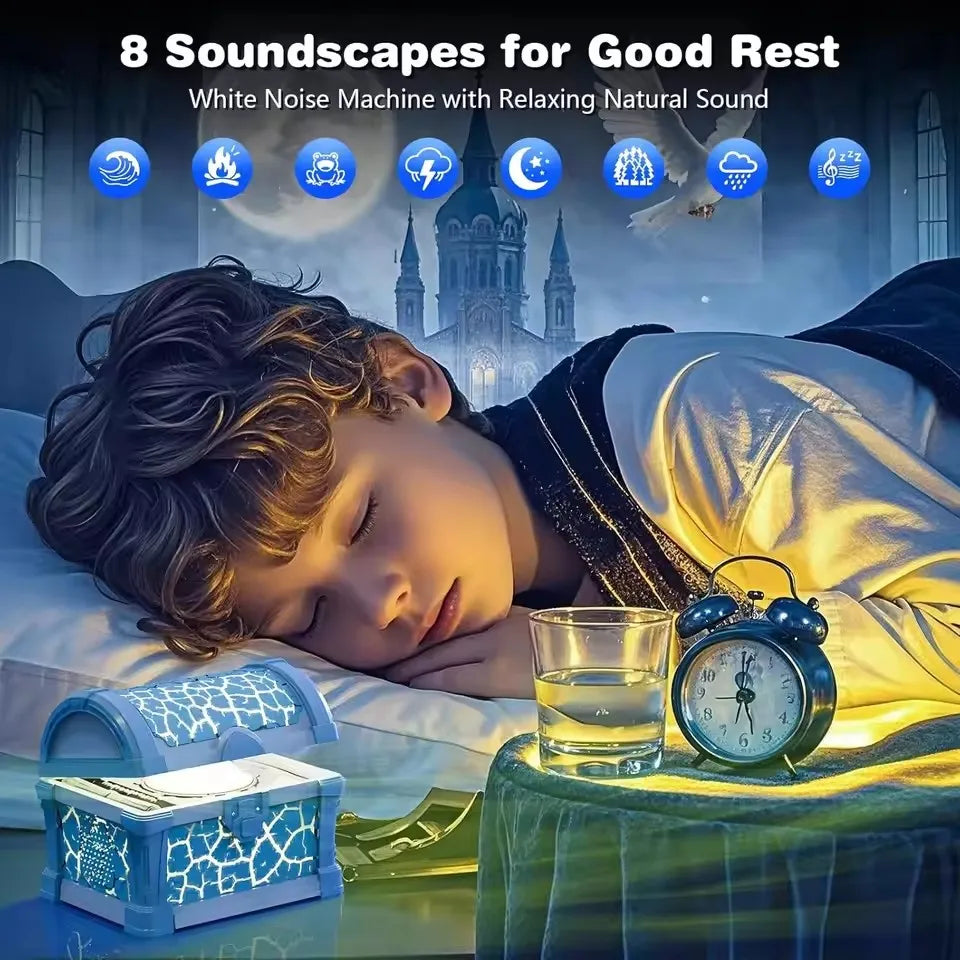 Treasure Box Galaxy Projection Light Bluetooth Speaker Bedroom Atmosphere Ambient Night Light Projector Children Christmas Gift