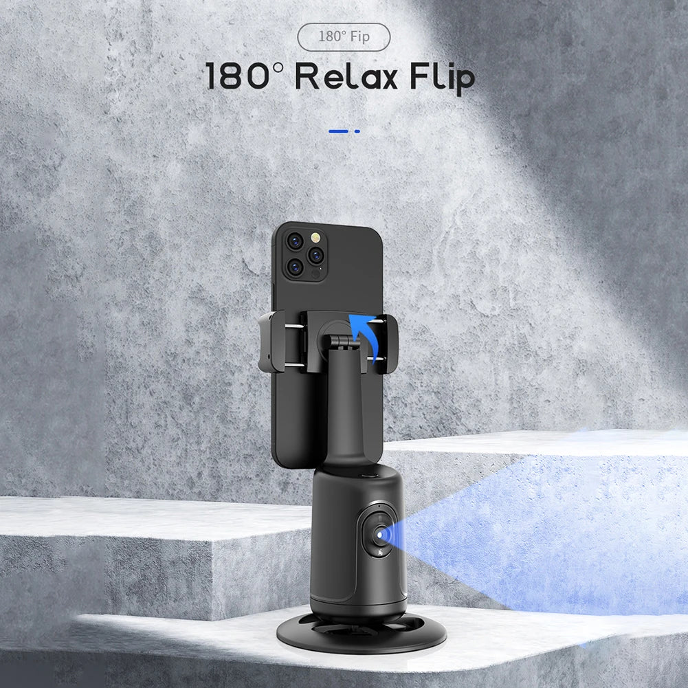 Auto Face Tracking Gimbal 360 Rotation Desktop Tracking Gimbal Selfie Stick Tripod for Smartphone Video Vlog Auto Phone Holder