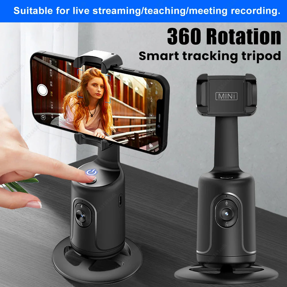 Auto Face Tracking Gimbal 360 Rotation Desktop Tracking Gimbal Selfie Stick Tripod for Smartphone Video Vlog Auto Phone Holder