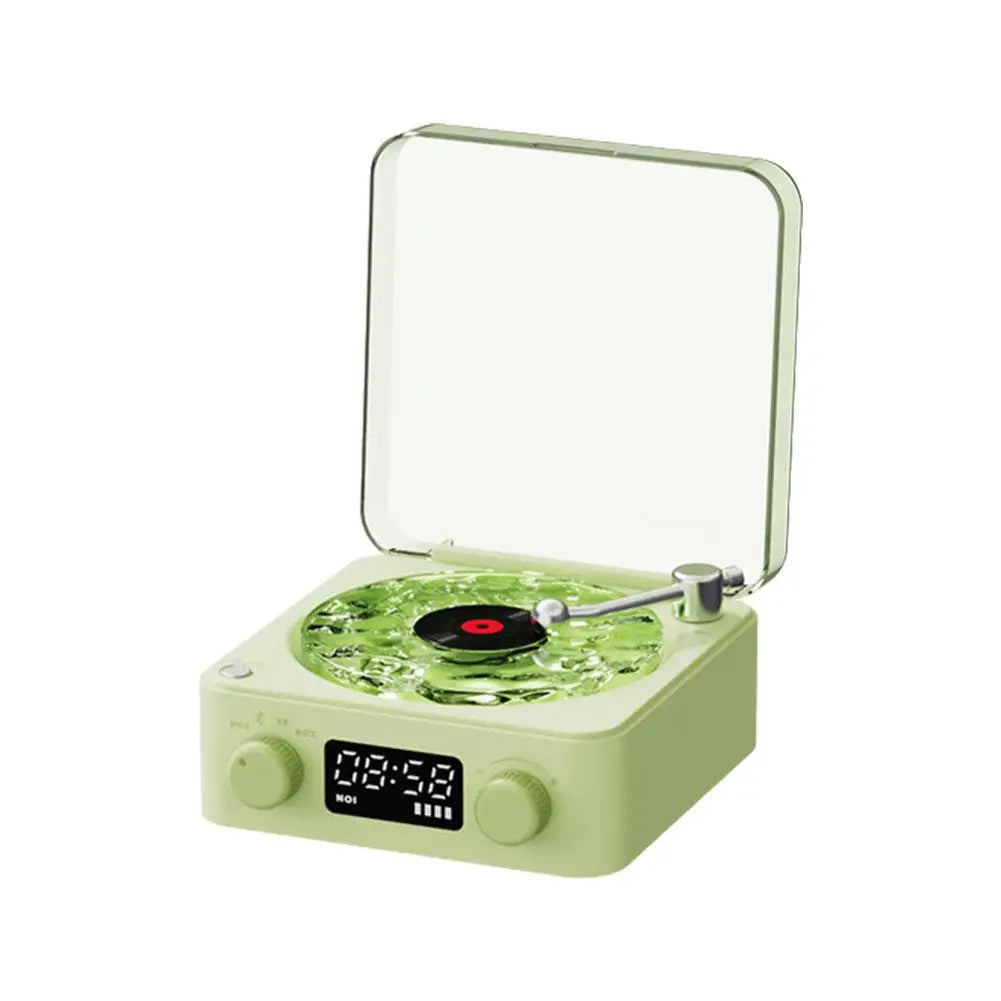 Vinyl Player Bluetooth Speaker with White Noise Retro Turntable Speaker Sleep Aid Vitrola Shaped Speaker with RGB Light